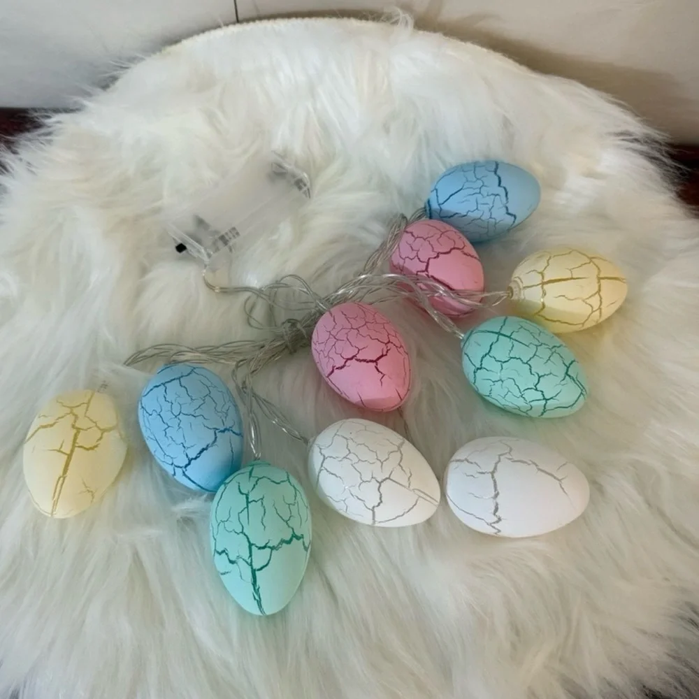 Colorful Easter Crackle Eggs Shaped String Lights LED Lights Decoration Egg Hunt